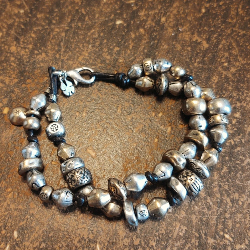 Lucky Brand layered bracelet, gold & silver metal